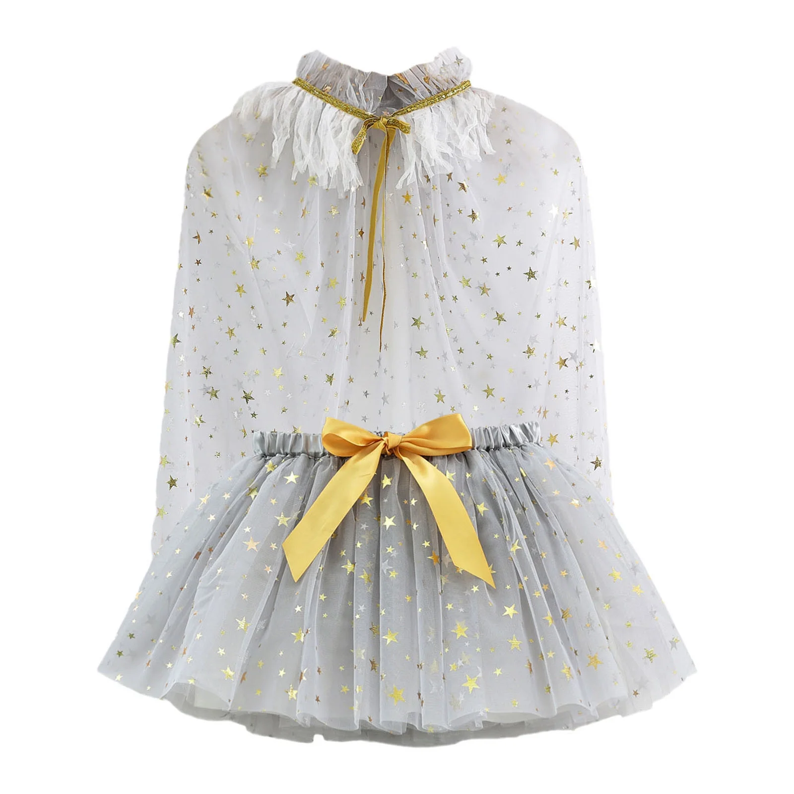 Spring Maxi Skirt Kids Girls Ballet Skirts Party Tulle Dance Skirt Holiday Party Lacing Tulle Cloak Set Skirt Sets For Women