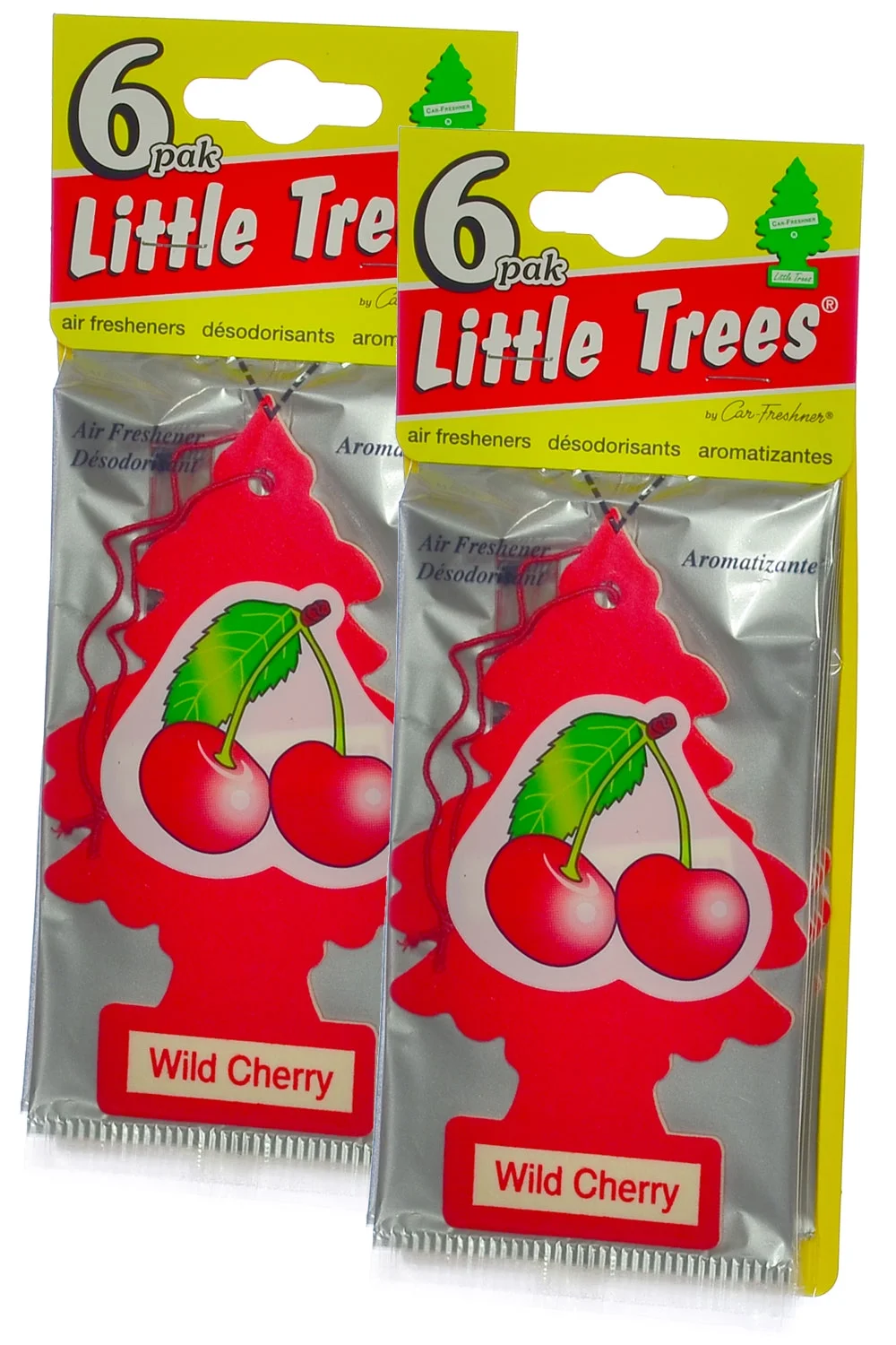Little Trees Cardboard Hanging Car, Home & Office Air Freshener, Wild Cherry (Pack of 12)