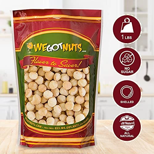 Macadamia, Raw, Unsalted, Shelled, Bulk - We Got Nuts (1 LB.)