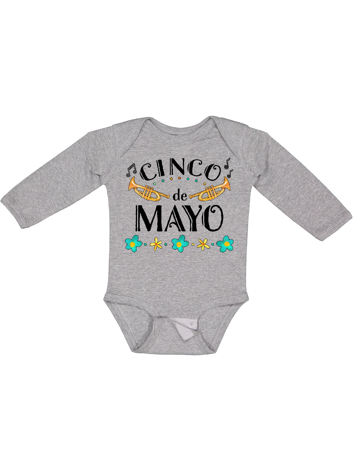Inktastic Cinco De Mayo with Trumpets Boys or Girls Long Sleeve Baby Bodysuit