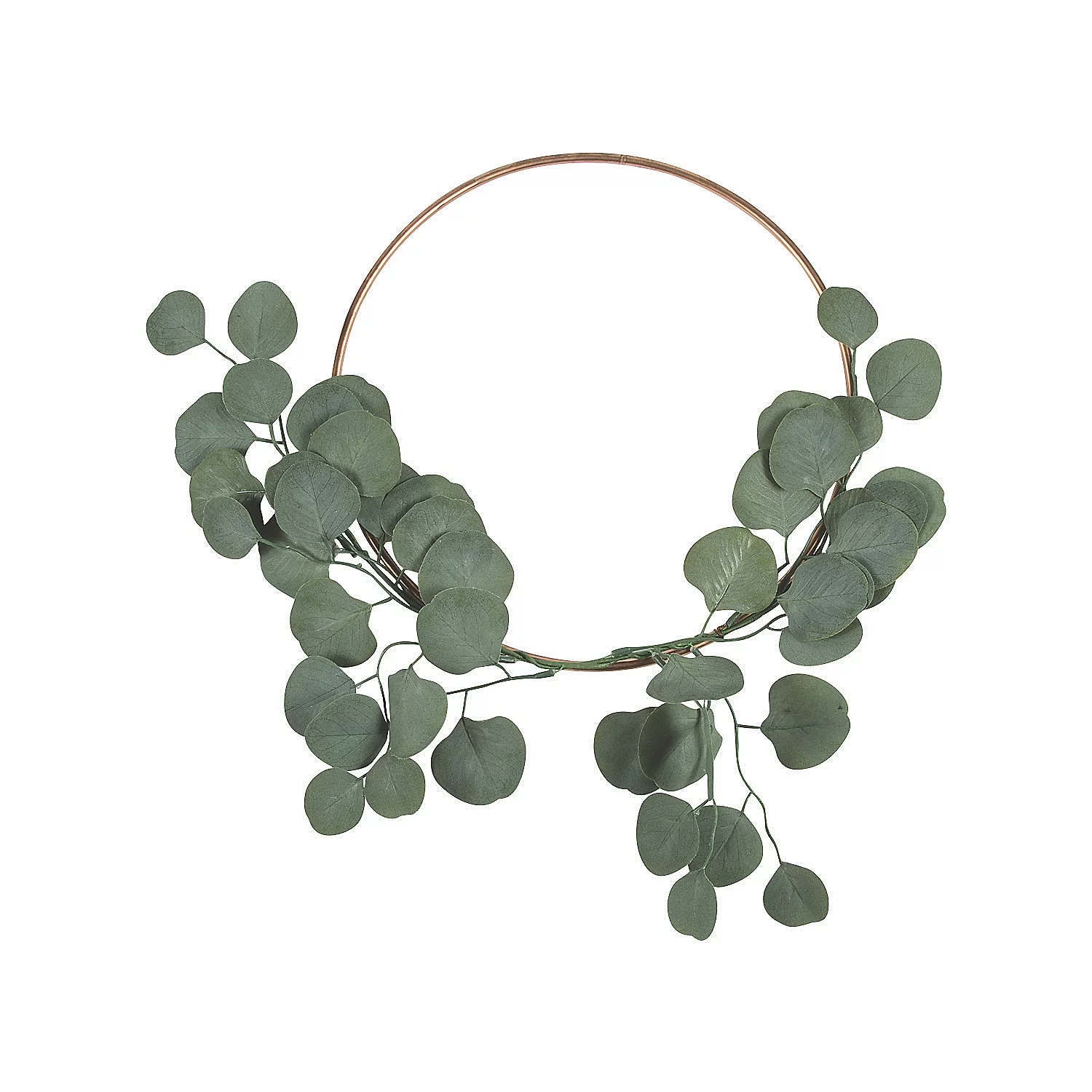 Gold Wreath W/ Silver Dollar Eucalyptus - Home Decor - 1 Piece