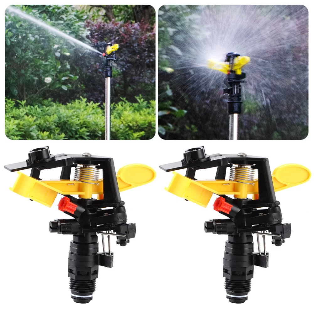 Garden Irrigation 2Pcs Male Thread G1/2 Garden Lawn Rotating Irrigation Sprinkler Watering Sprayer Nozzle