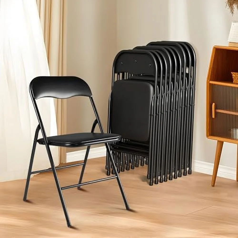 GFVCNIO 5 Pack Folding Chairs with Soft Padded Seat and Backrest  Portable Steel Frame Chair for Commercial Meeting Wedding Party Event  Indoor Outdoor for Office School Backyard  330lbs