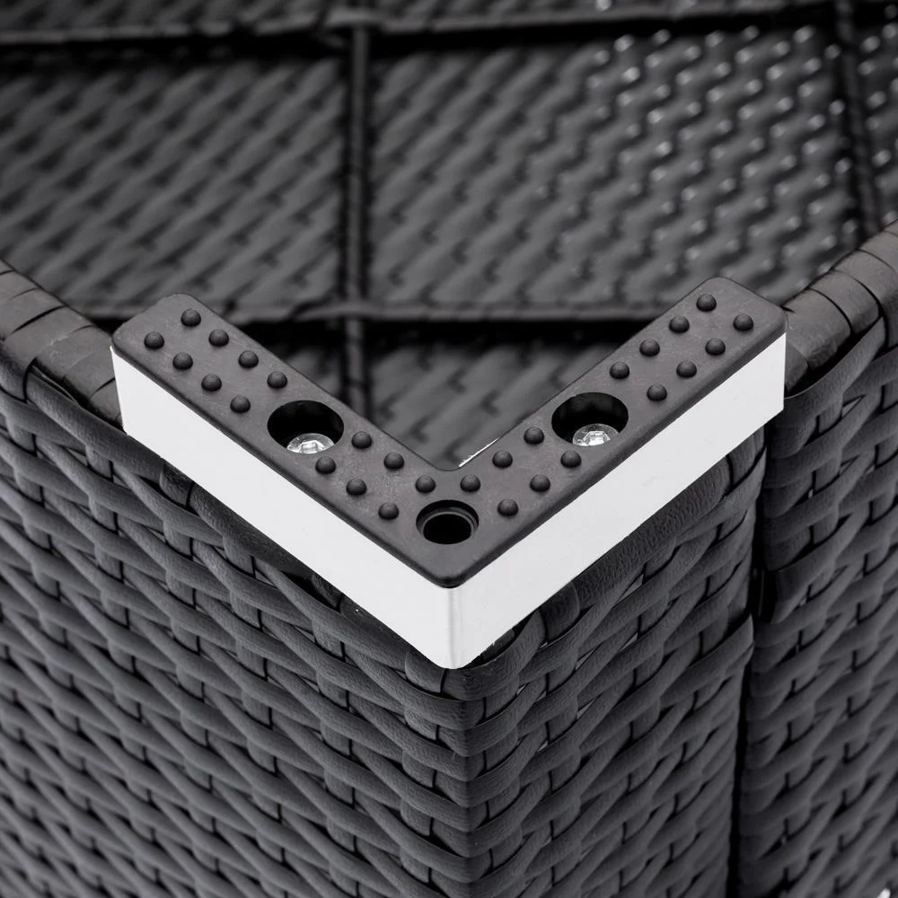 7 Pieces All Weather Patio Rattan Furniture Wicker Royal Blue Cushioned Sofa Set