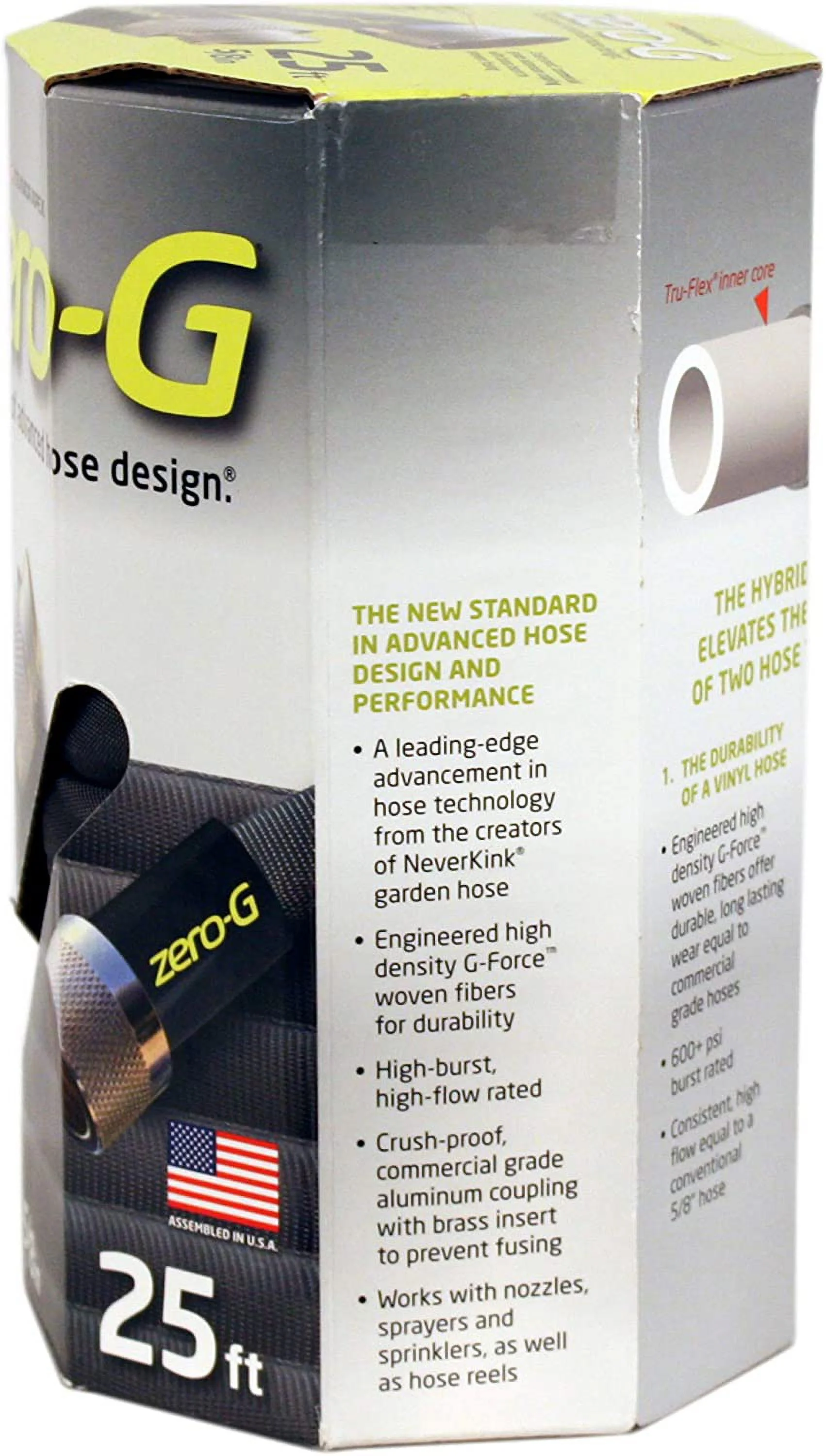 zero-G 25' Lightweight, Ultra Flexible, Durable, Kink-Free Garden Hose, 5/8-Inch by 50-Feet (5/8