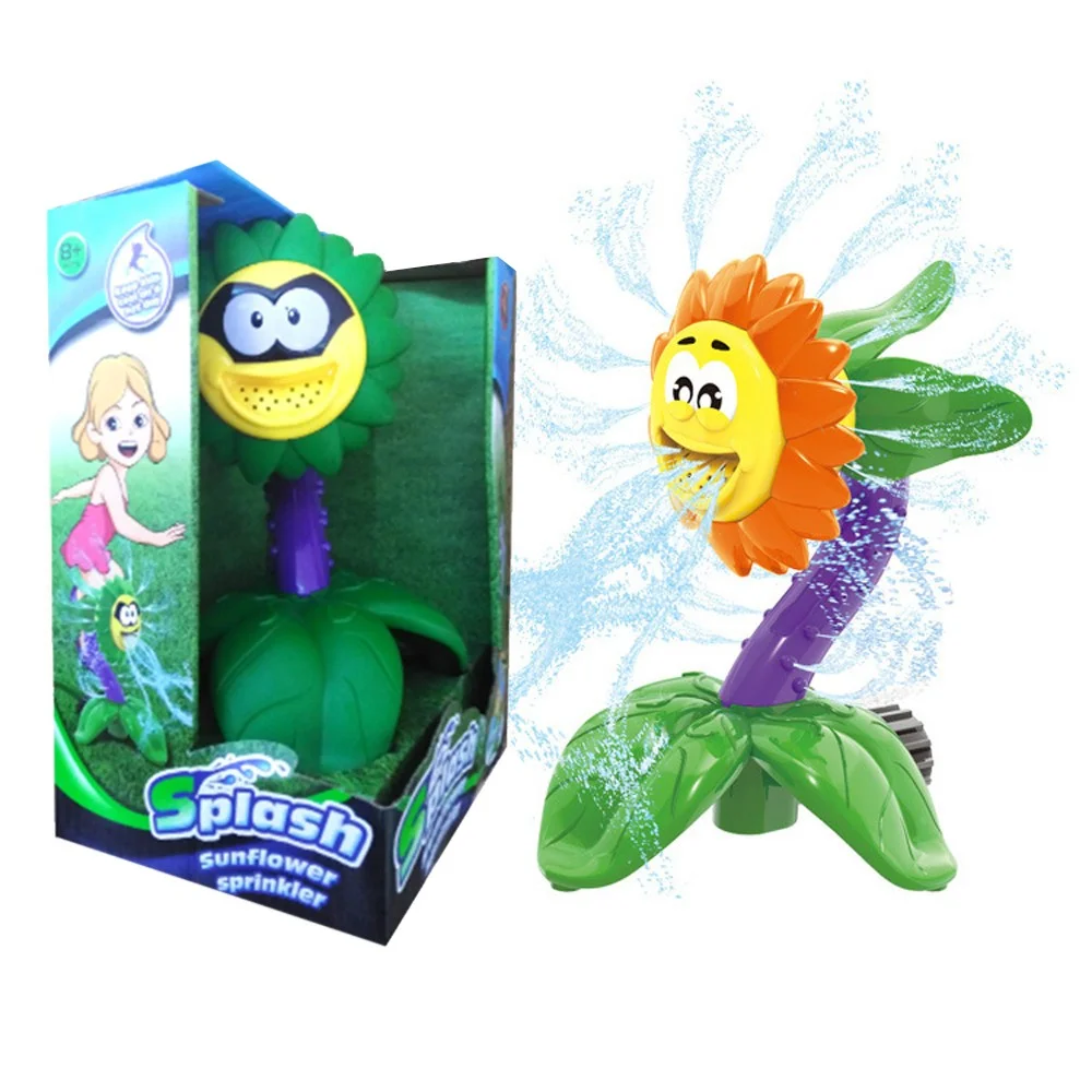BOLUOYI Toys for Boys 6-8 4Th of July Splash Sunflower Water Sprinkler Lawn Sprinkler for Kids Summer Outdoor Toy