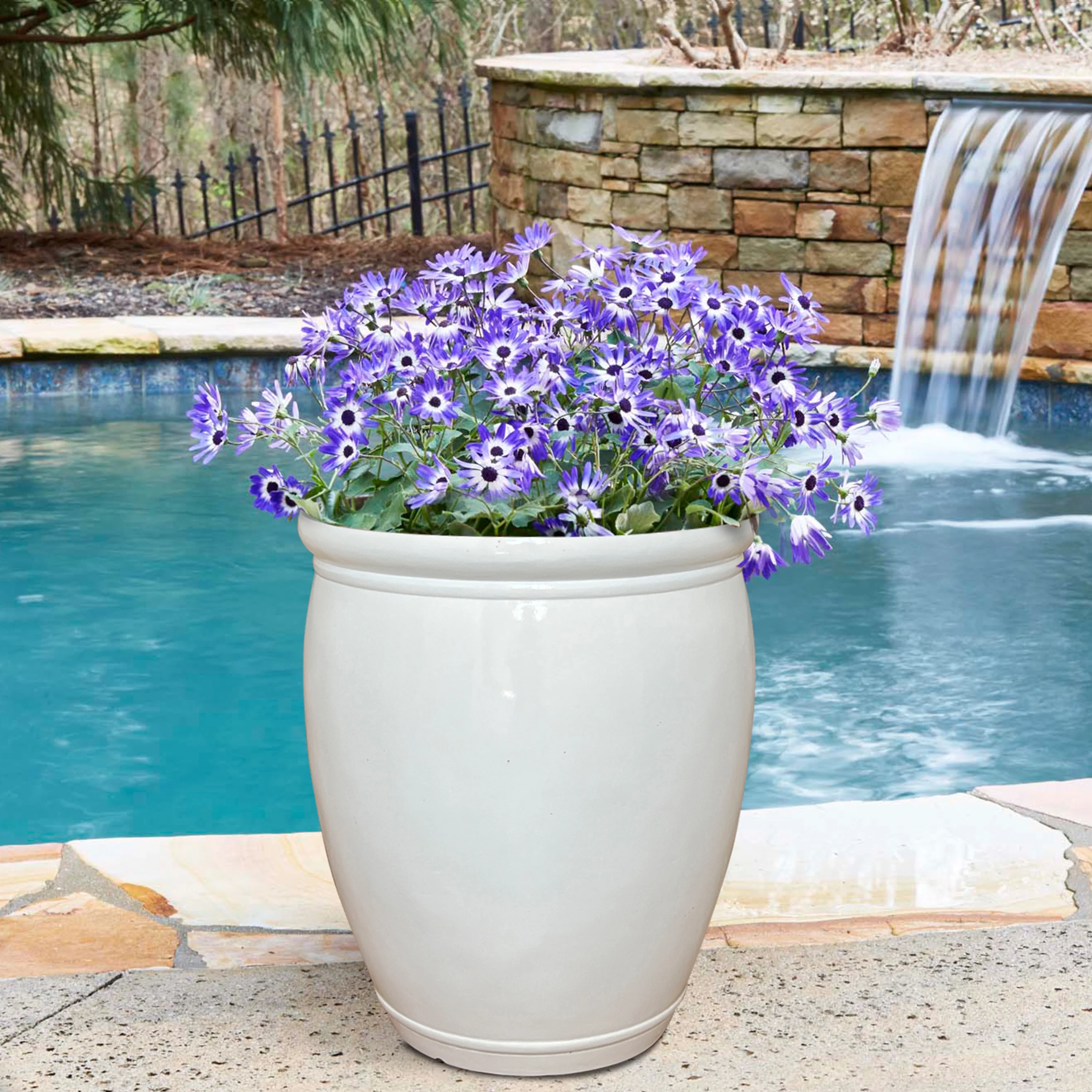 Mainstays 12” x 12” x 13.7” Kiernan White Resin Composite Planter