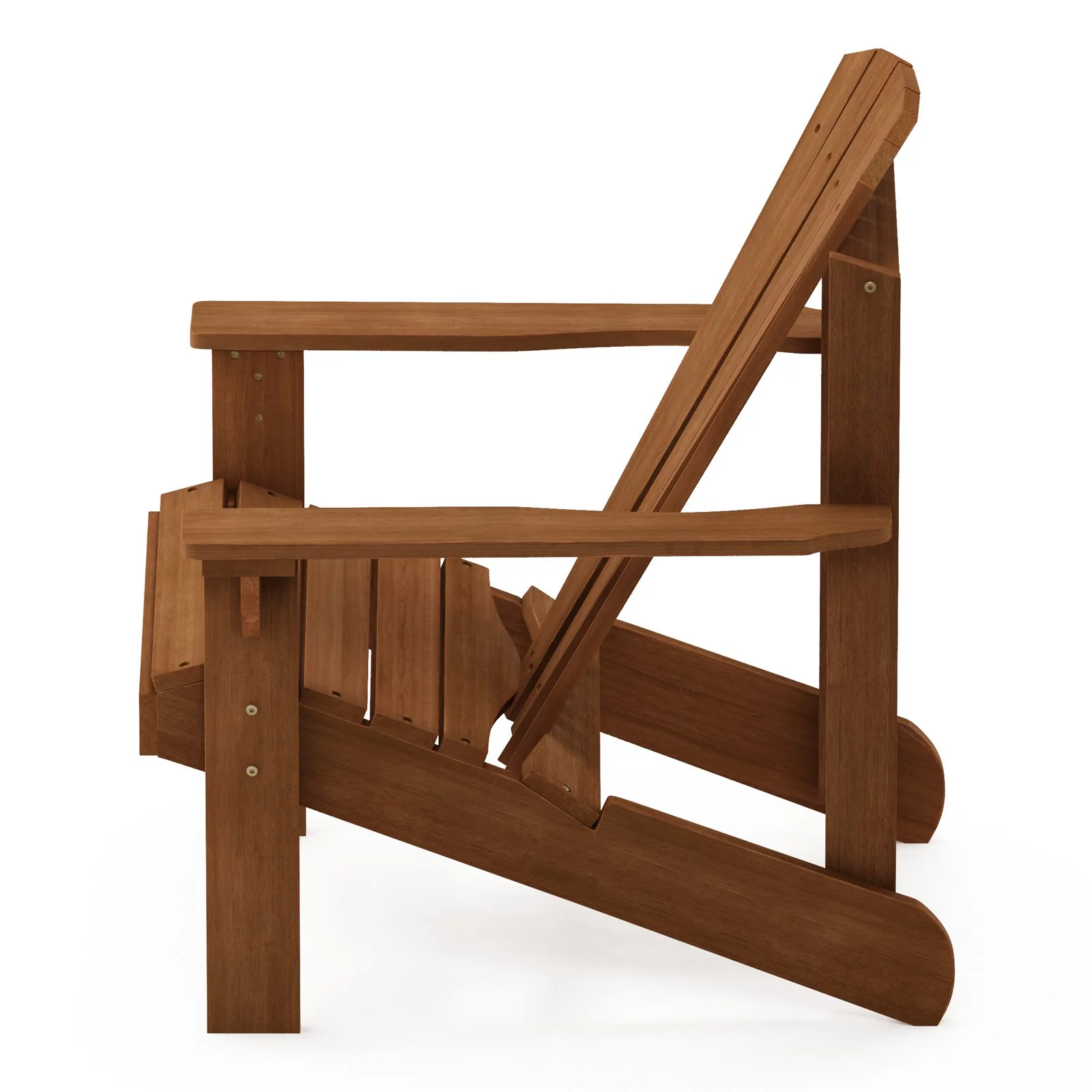 Furinno Tioman Small Hardwood Adirondack Patio Chair in Teak Oil