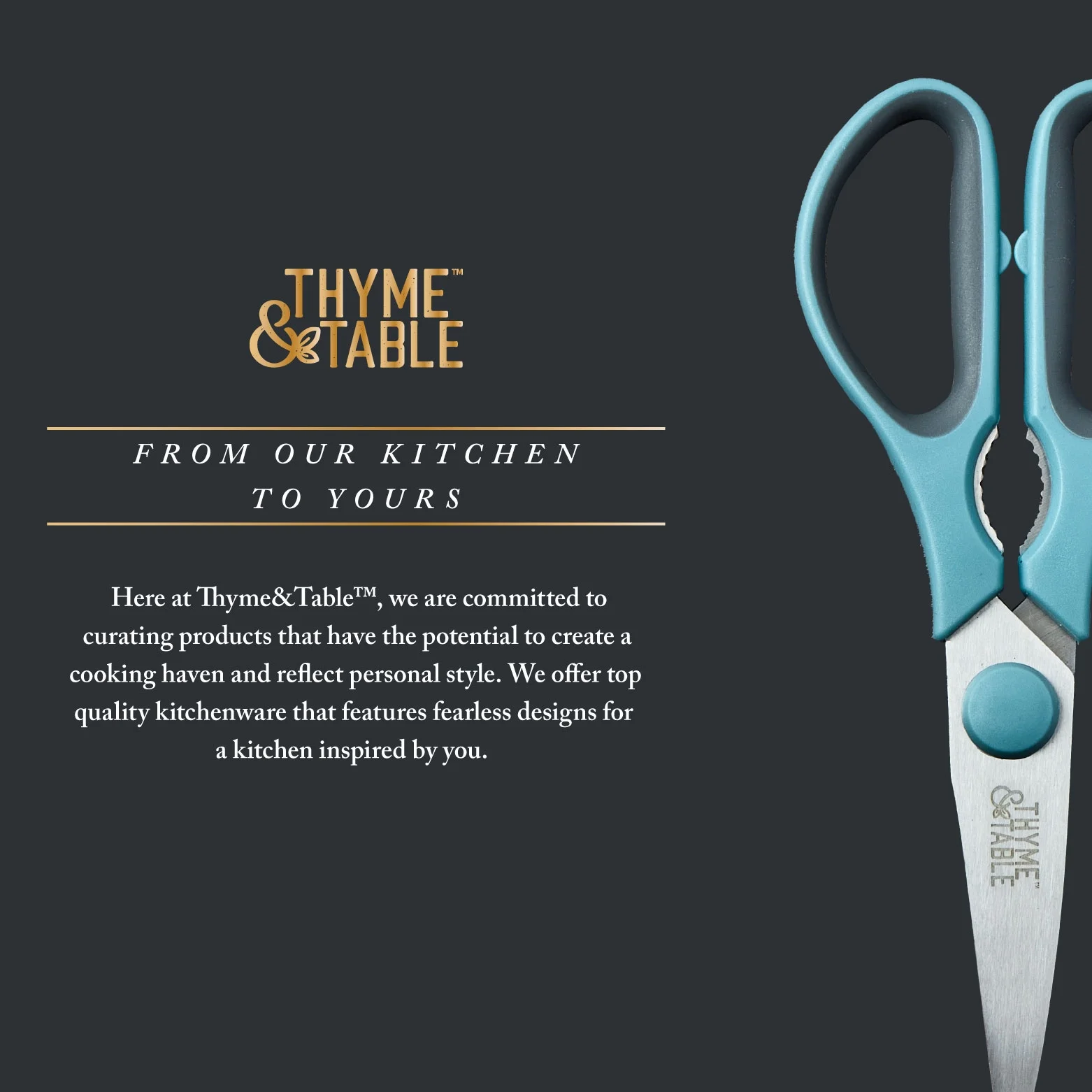 Thyme & Table Stainless Steel Kitchen Shears with Sheath, Blue