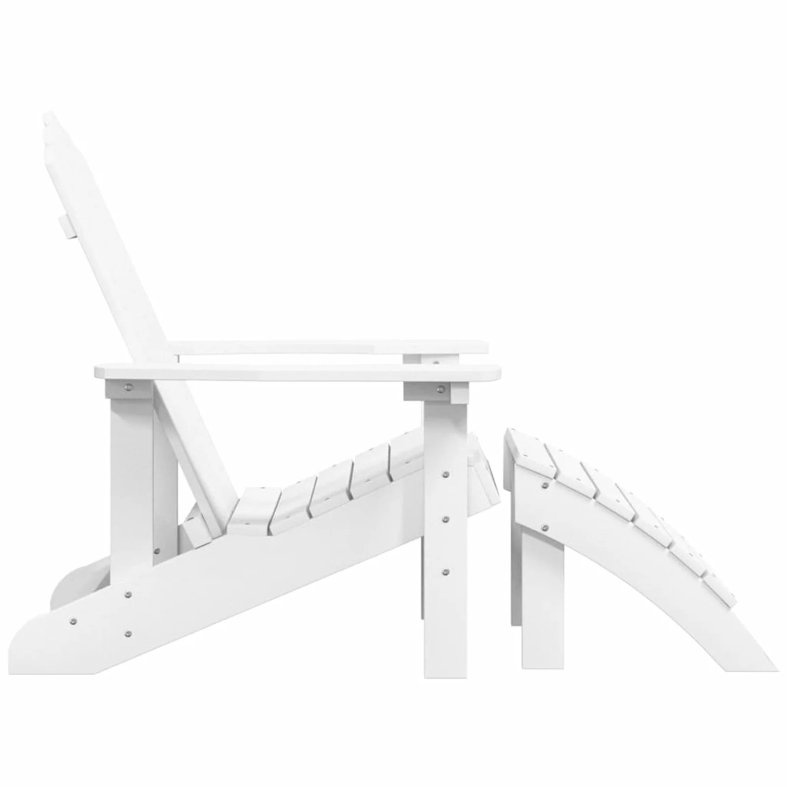 OWSOO Patio Adirondack Chair with Footstool HDPE White