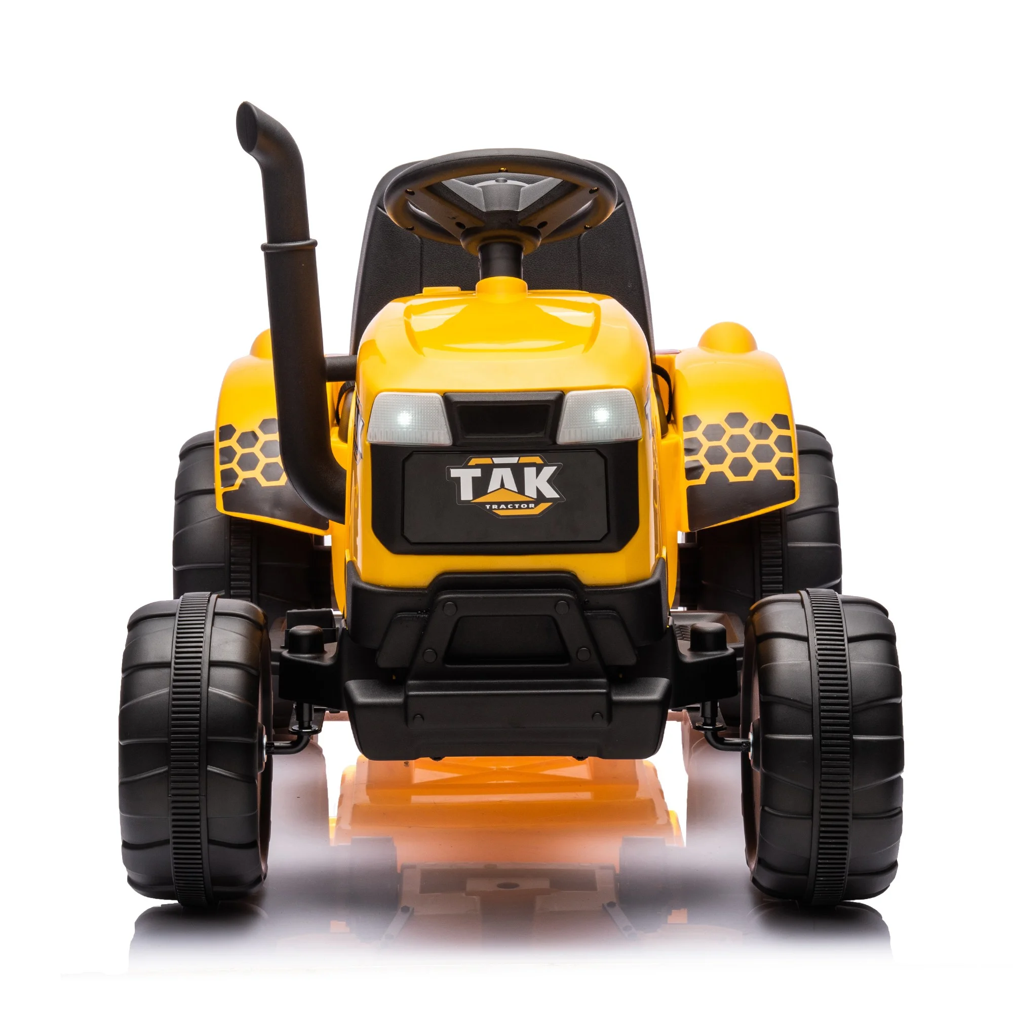 MOGPC 12V Kids Ride on Tractor Electric Excavator Battery Powered Motorized Car for Kids Ages 3-6, with , Detachable Trailer, Remote Control, & Bright Headlight, Yellow