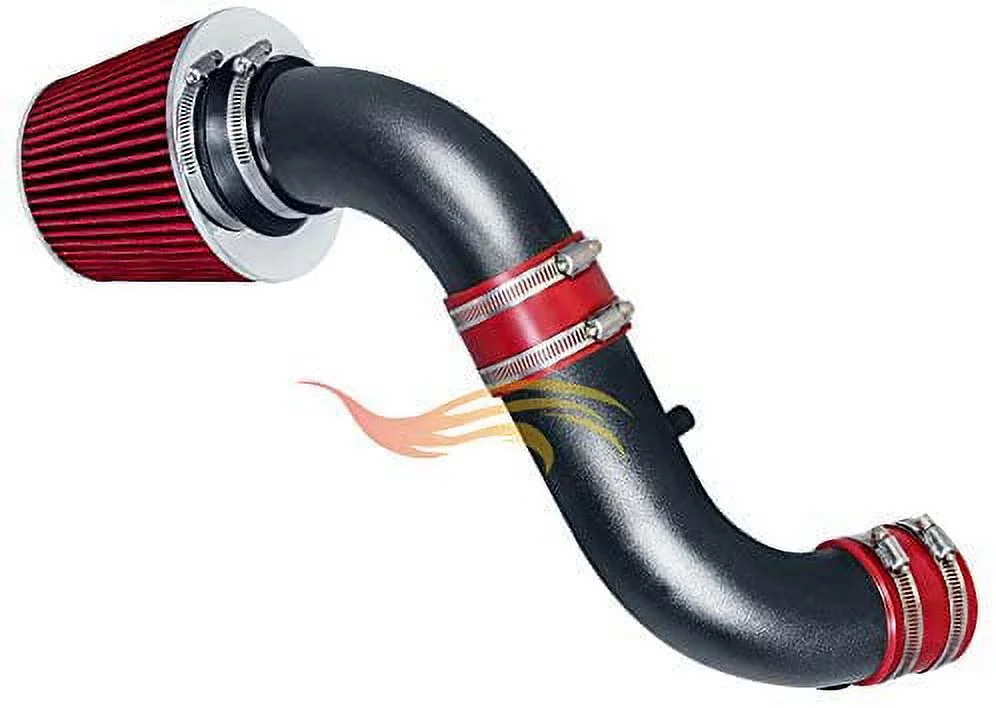 RW SERIES - MATTE BLACK PIPE RED - SHORT RAM INTAKE Compatible For 07-09 Dodge Nitro 3.7L V6