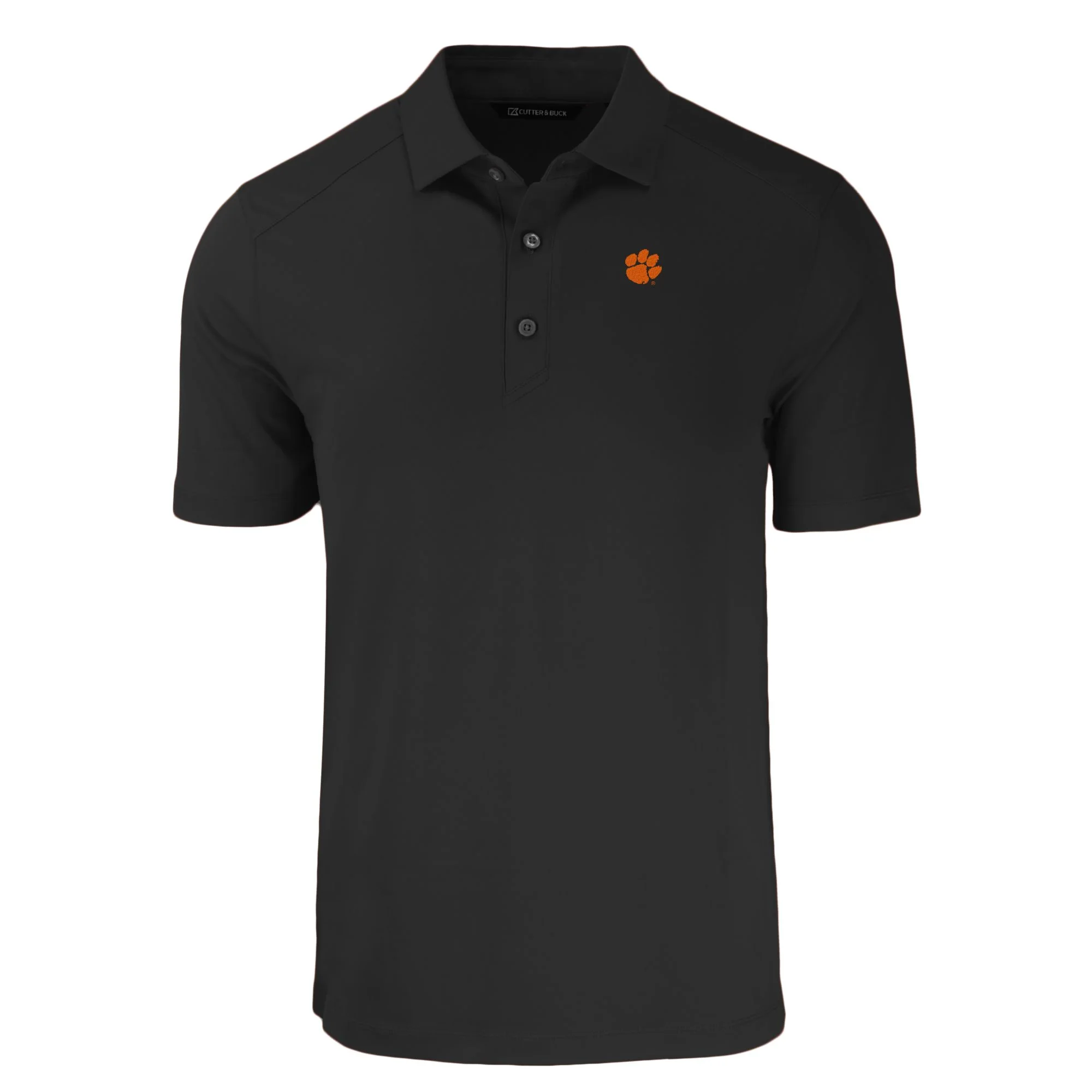 Men's Cutter & Buck Black Clemson Tigers Forge Eco Stretch Recycled Polo