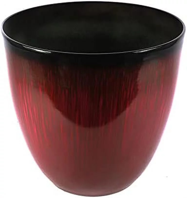 (EPR18-105 Large Shaped Planter - Indoor  Outdoor Decorative Flower Pot/Box (18 Inch, Red Flower)