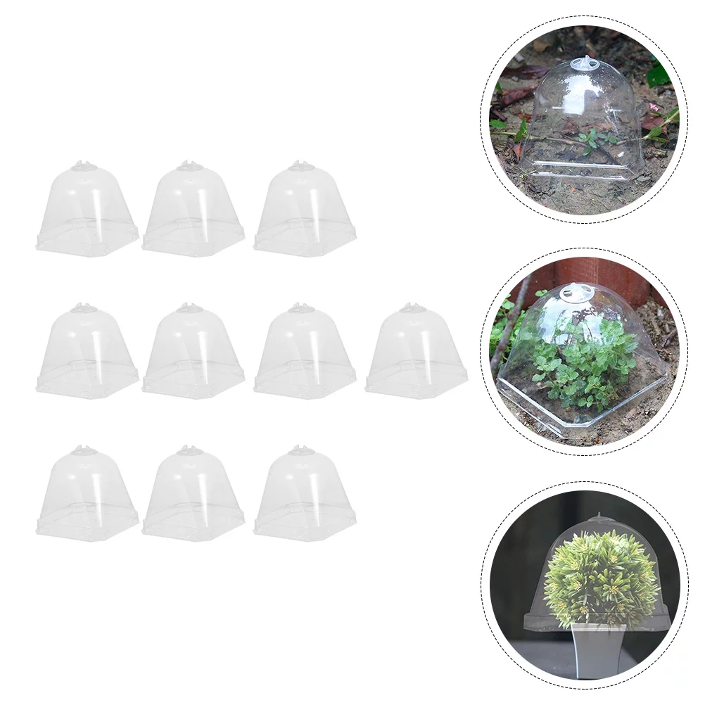 Qumonin House Plants Cloche Dome Bell Covers Mini Greenhouse (10pcs)