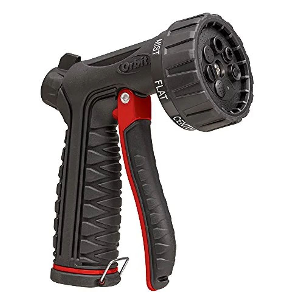 Orbit Irrigation 7803471 7 Pattern Metal Hose Nozzle, Black & Red
