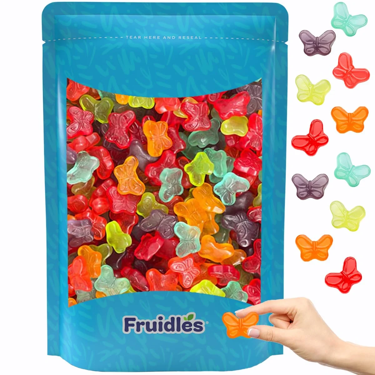 Butterflies Gummi Candy, Assorted Fruit Flavors Gummies, Allergy Friendly, Non-Gmo, No Artificial Sweeteners Gummy (Mini Butterfly Gummi, 1 Pound)