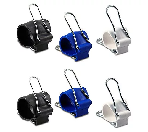 GadgetKlip Garden Clips: Re-usable, simple to use plant accessory for indoor/outdoor use with plants, garden tools, hoops, trellis + plant cages-6 clips- 2 Small White, 2 Medium Blue, 2 Large Black