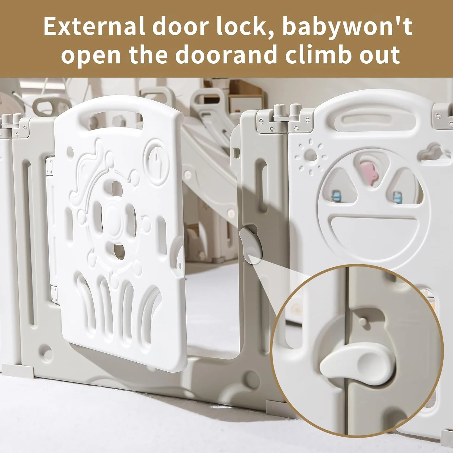 Baby Playpen, Foldable Baby Playpen, Playpen for Babies and Toddlers, Baby Play Pen Large Baby Play Yard, Portable Baby Gate Playpen Safety Activity Center Adjustable Shape,18 Panels