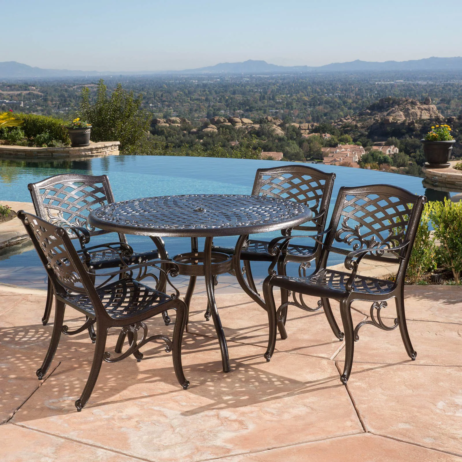Firenze 5 Piece Aluminum Patio Dining Set