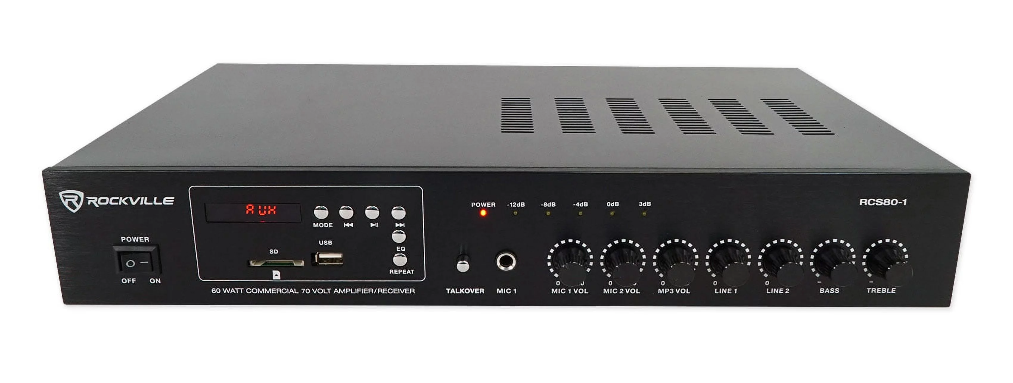 Rockville Commercial Amplifier+(2) Black 5.25