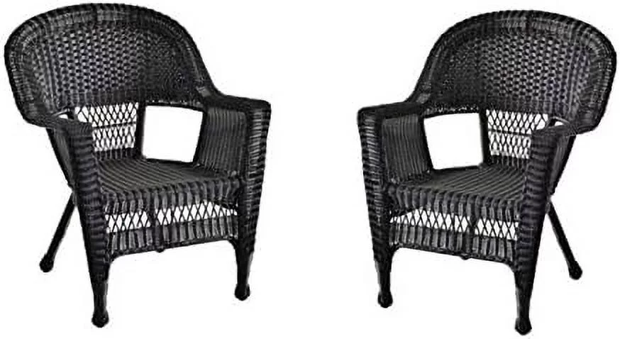 Resin Wicker Patio Chair In Espresso (Set Of 2)