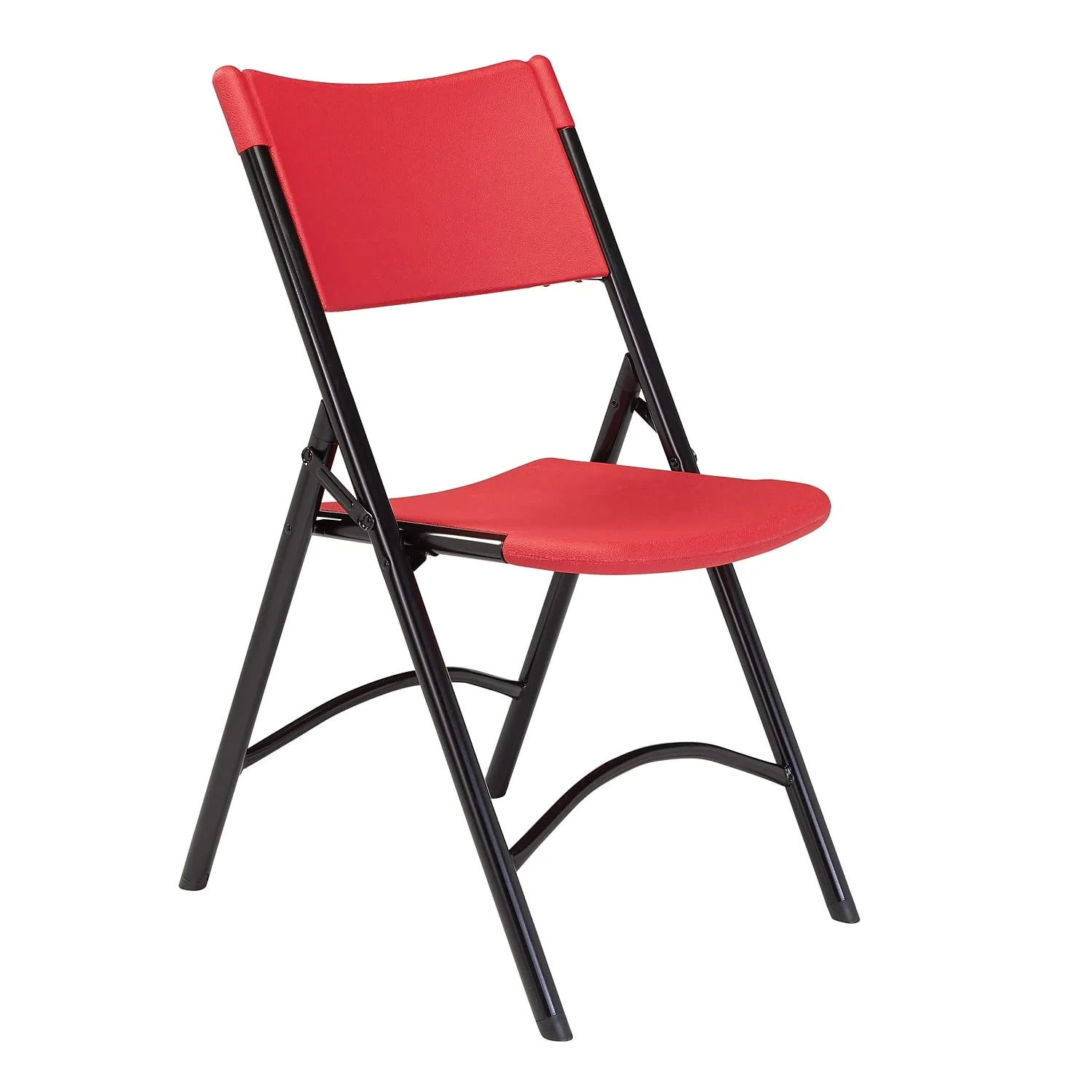 NPS 600 Series Plastic Molded Folding Chair, Red/Black, 4 Pack (640/4)