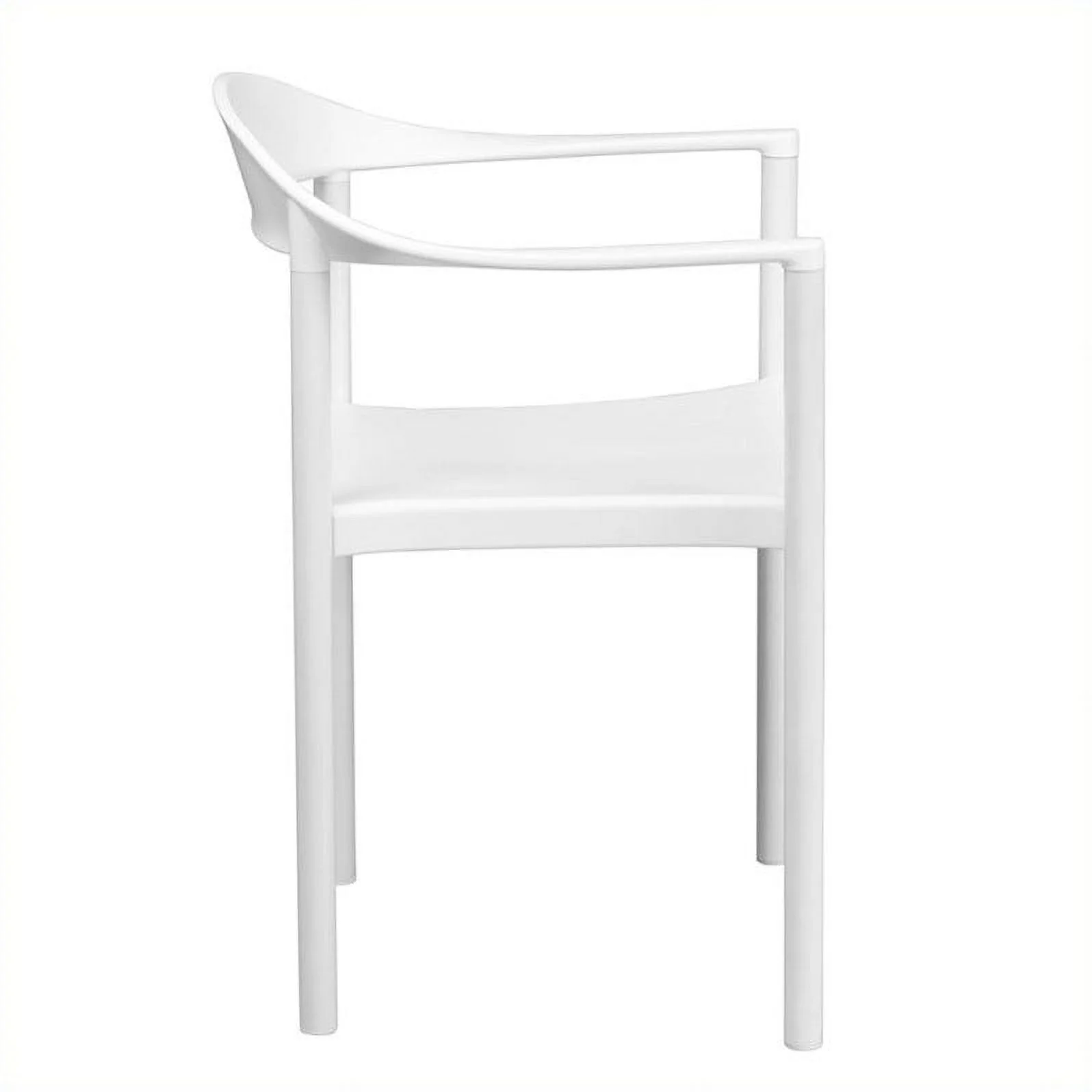 Bowery Hill Plastic Cafe Stack Stacking Chair in White