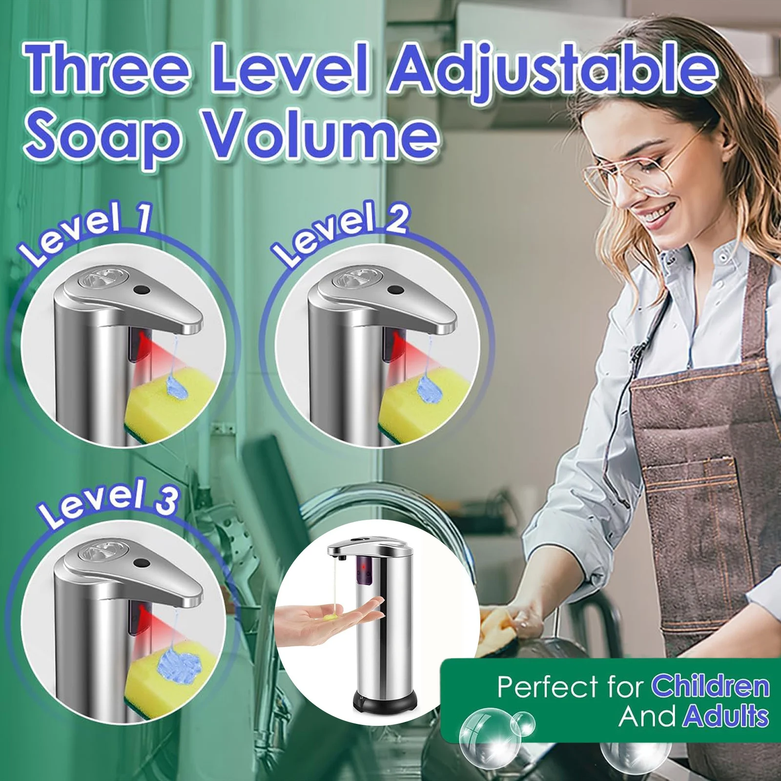 Automatic Soap Dispenser Touchless Soap Dispenser With Infrared Sensor Magical Silicone Toilet Brush Dry Clean Spray Dish Wand Brush Wall Cleaning Spray Scrubbers for Cleaning Chain Negative Air