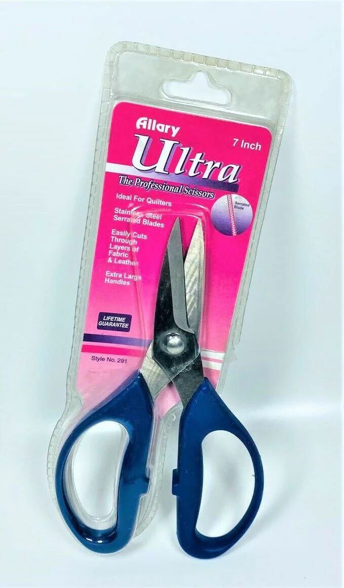 Allary Serrated Scissors, 7 in. Blue