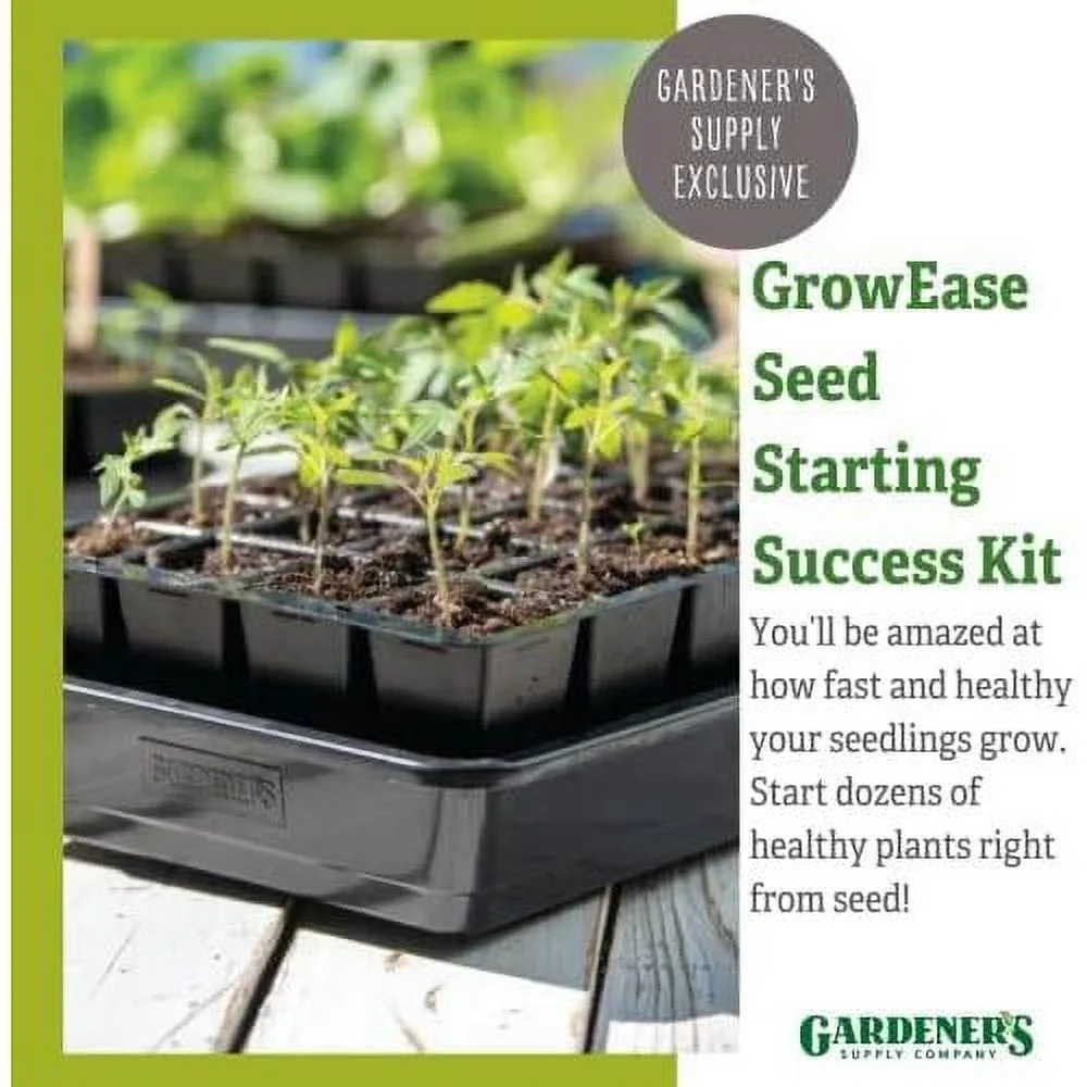 Growease Self Watering Seed Starting Kit, 24- Cell Seed, Holds 3 Qts Of Seed Starting Mix - Capillary Mat, Cover And Water Reservoir Included, 100% Recycled Plastic