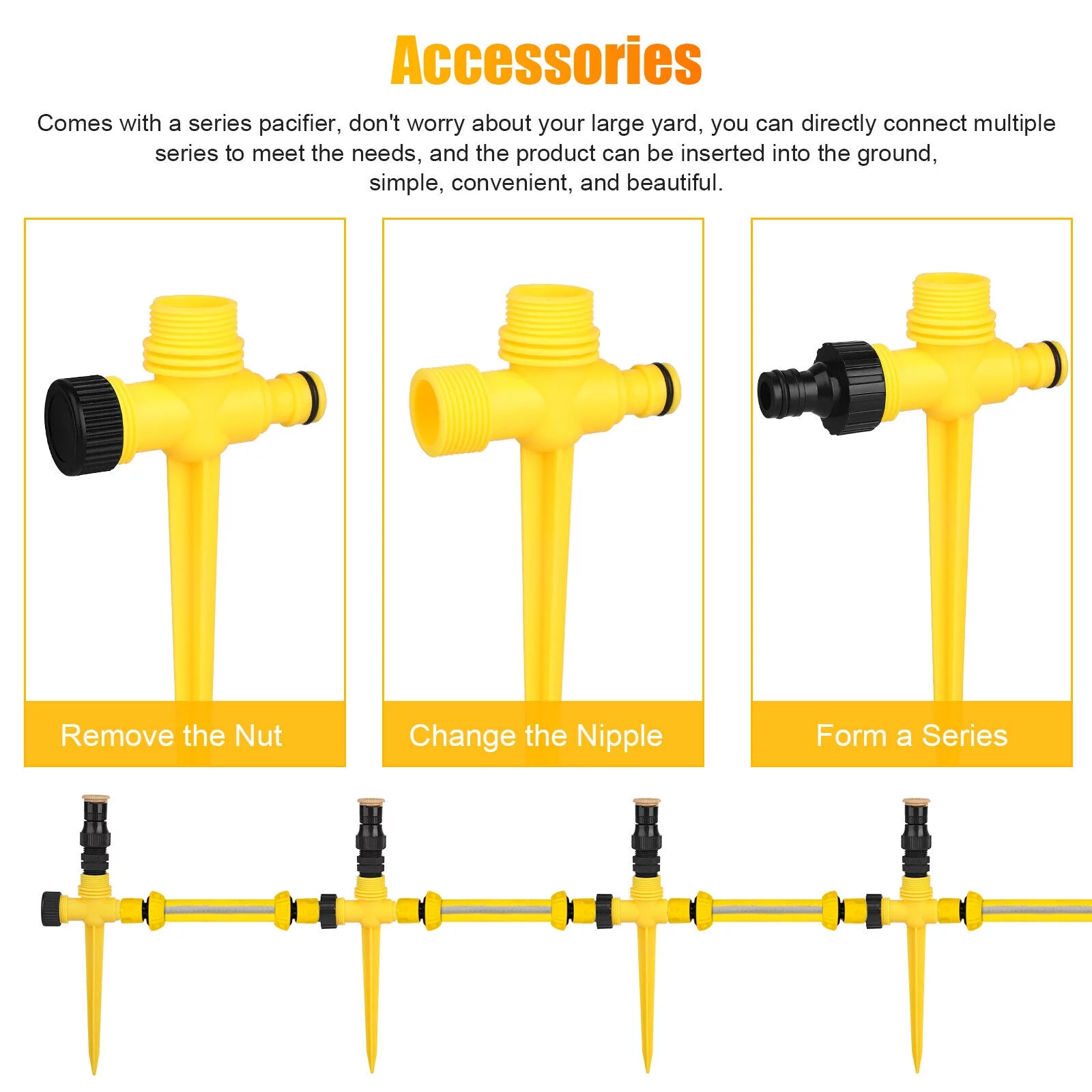 1-4x 360° Garden Lawn Sprinkler System Automatic Grass Watering Spray Irrigation