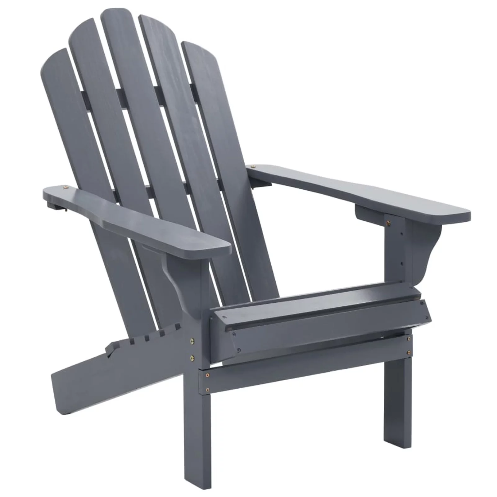 Garden Chair with Ottoman Wood Gray