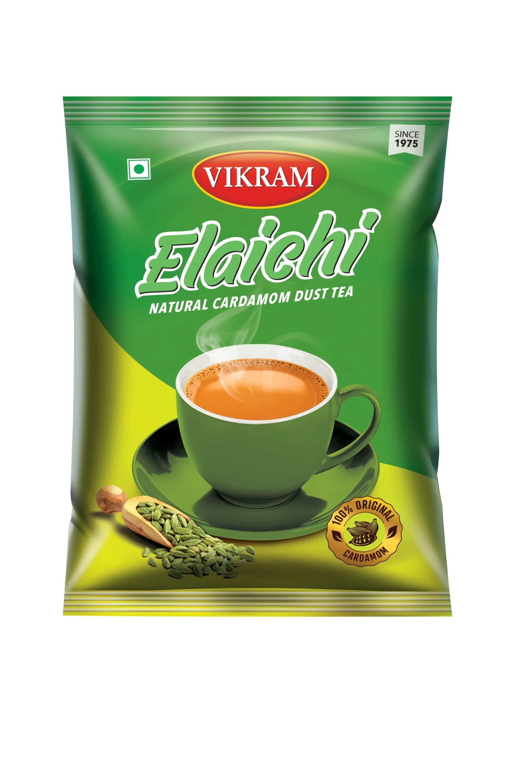 Vikram Elaichi Tea | Enriched with 100% Natural Ground Cardamom (Elaichi) | No Added Essence (250g, Pack of 4) - 1Kg