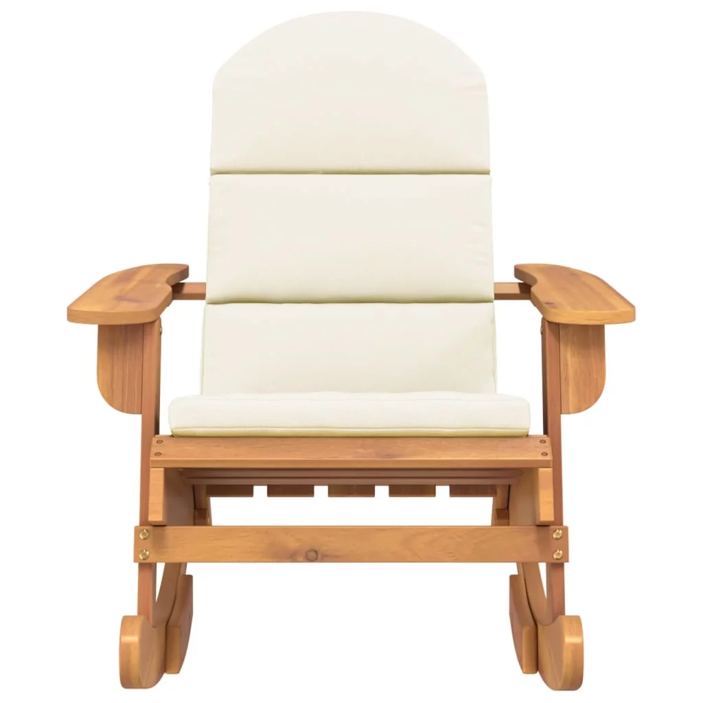 Dcenta Adirondack Rocking Chair with Cushions Solid Wood Acacia
