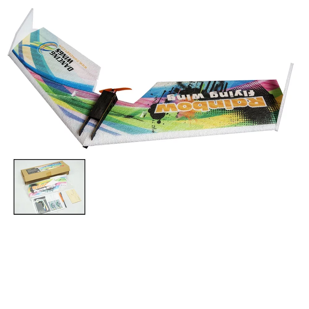 moobody Dancing Hobby E0511 Rainbow Flying Wing V2 RC Airplane 800mm Wingspan Delta Wing Tail-pusher Aircraft KIT