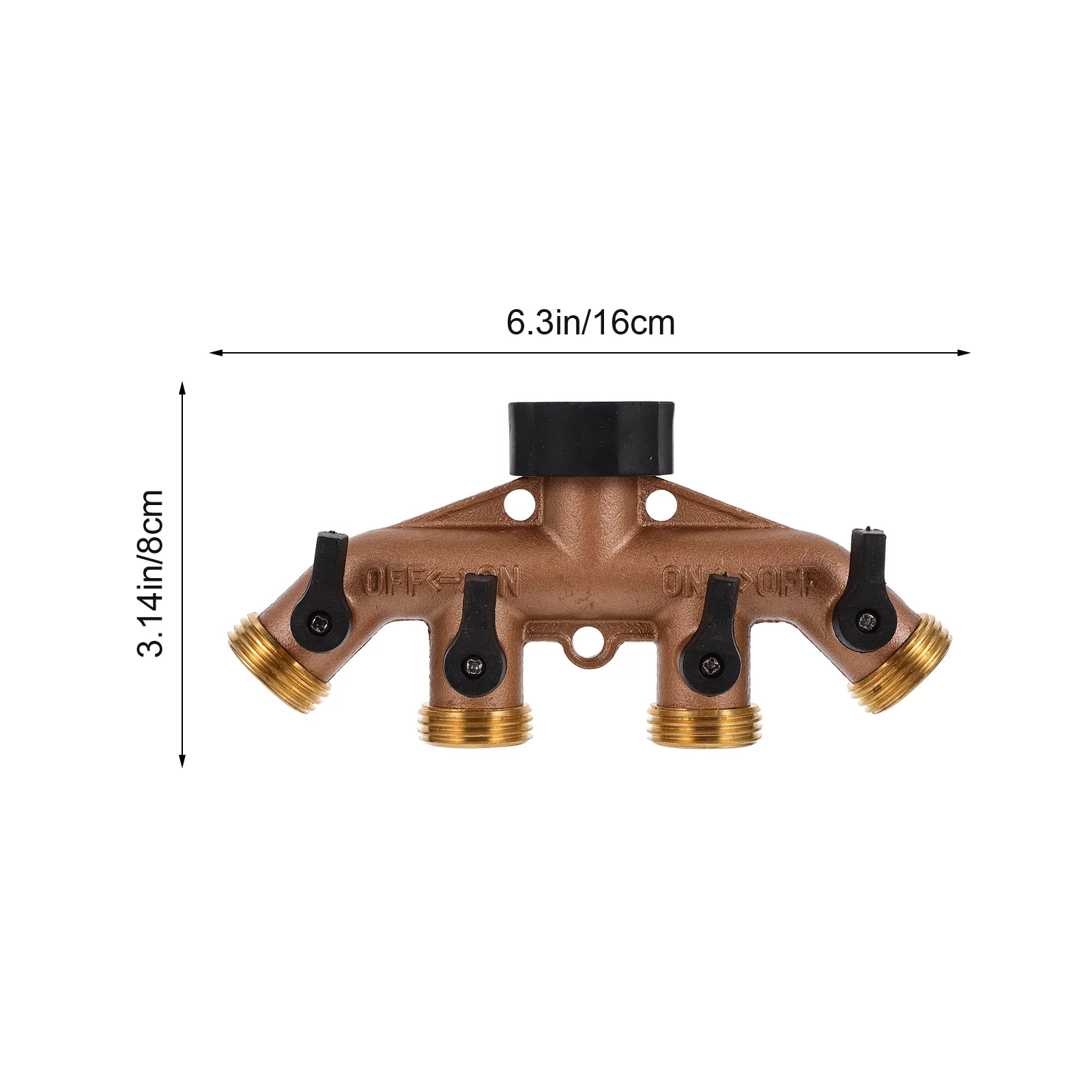 Hose Garden Brass Splitter 4 Way Tap Adapter Connector Water Fittings Handle Pipe Splitter Manifold Connectors  Wheel