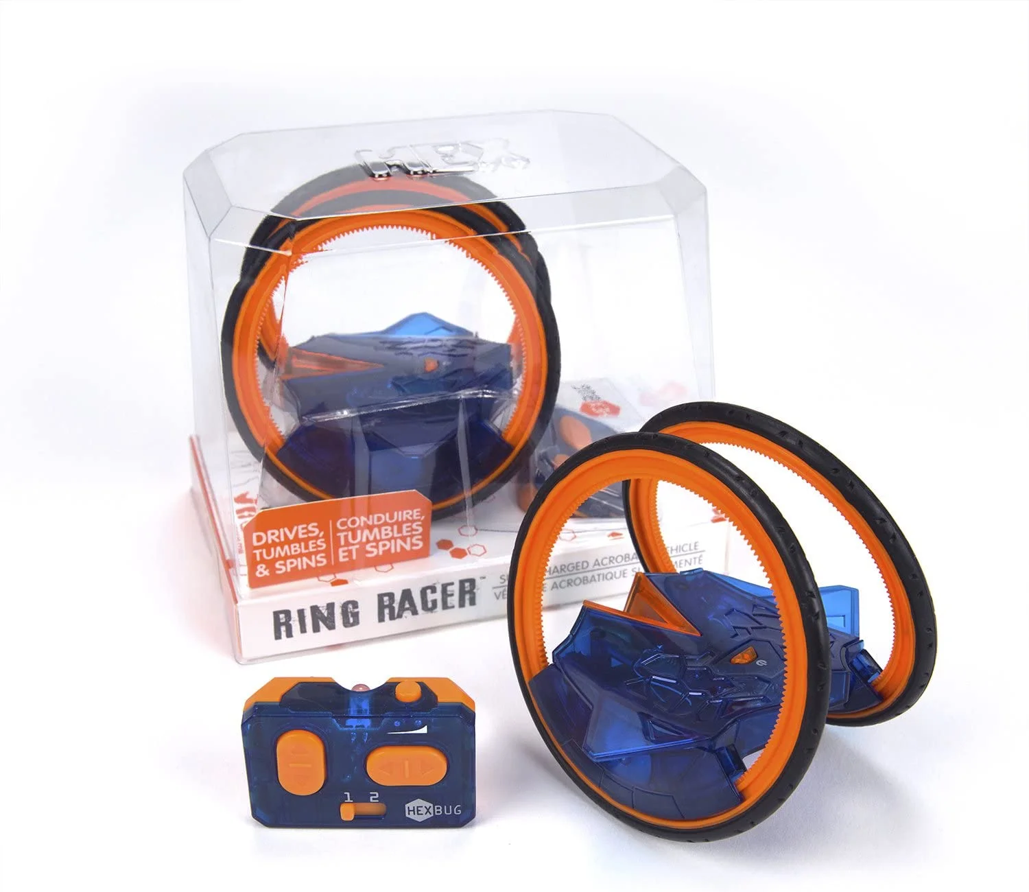 HEXBUG Ring Racer, Self-Stabilizing Rechargeable Remote Control Robot Toy, Aged 8+ (Colors May Vary)