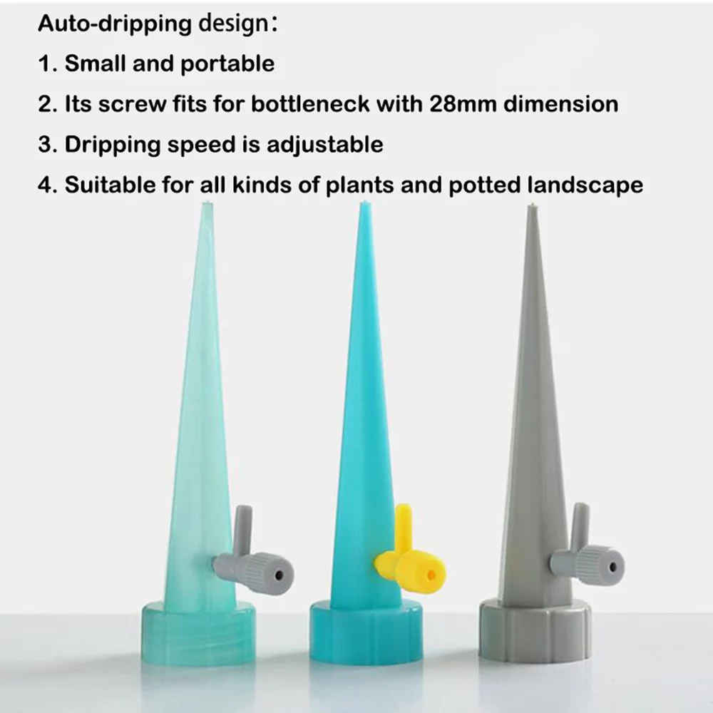 Adjustable Self Watering Dripper Flower Household Auto Drip Irrigation Watering Kit System Bottle Waterer Garden Supplies GREY