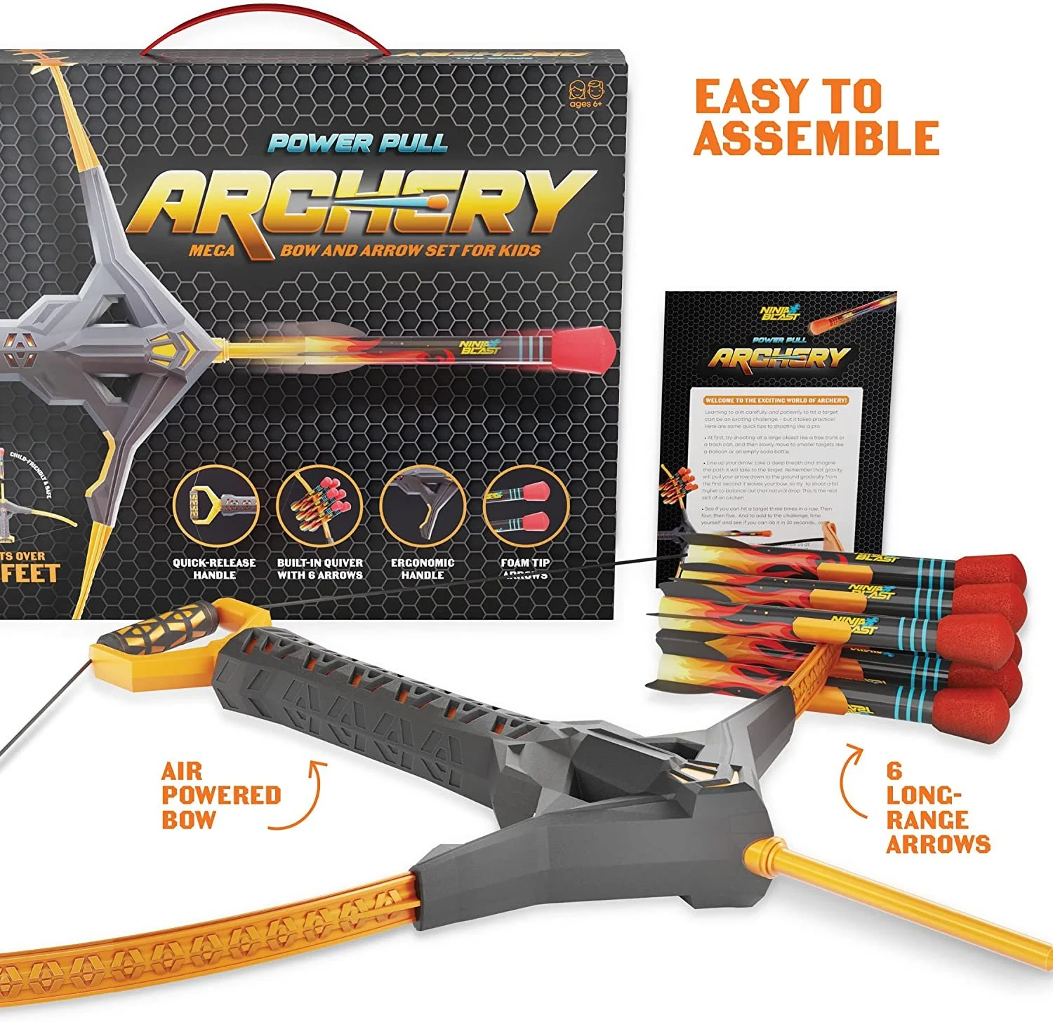 Ninja Blast Power Pull Archery Mega Bow and Arrow Set
