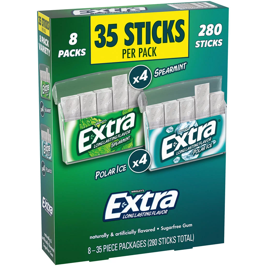 Extra Peppermint and Spearmint Sugar Free Chewing Gum, 35 Ct.