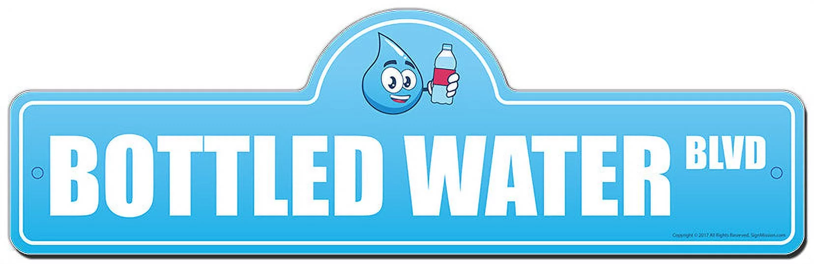 Bottled Water Street Sign | Indoor/Outdoor | Funny Home Decor for Garages, Living Rooms, Bedroom, Offices | SignMission personalized gift