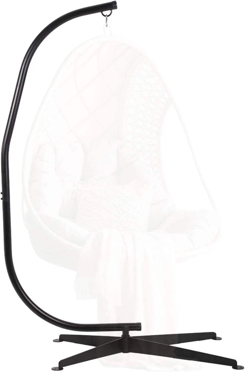 Hanging Hammock Stands Hammock Chair Stands,C Stand Outdoor Solid Steel Heavy Duty Stand Only Construction for Hanging Hammock Air Porch Swing Chair Indoor（Without Hammock ）, Black