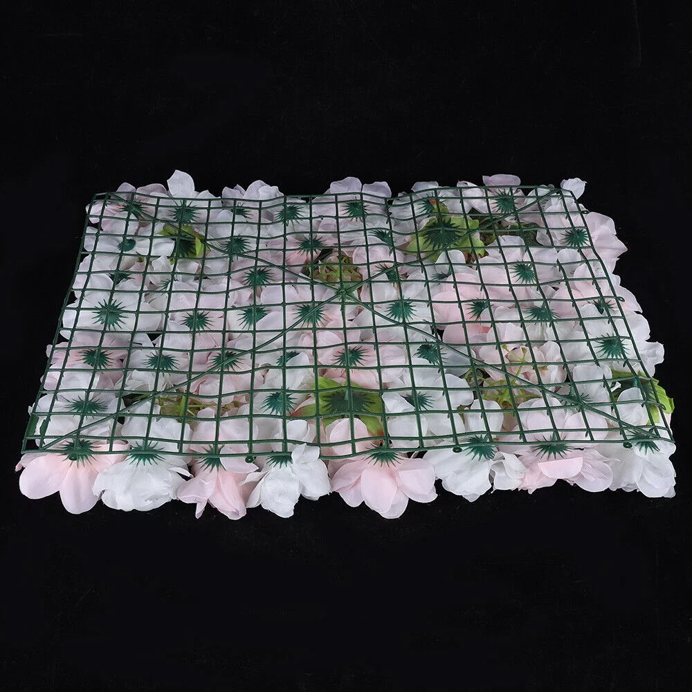 6 Pieces Artificial Flower Wall Panel Wedding Venue Rose Hydrangea Wall 60x40cm