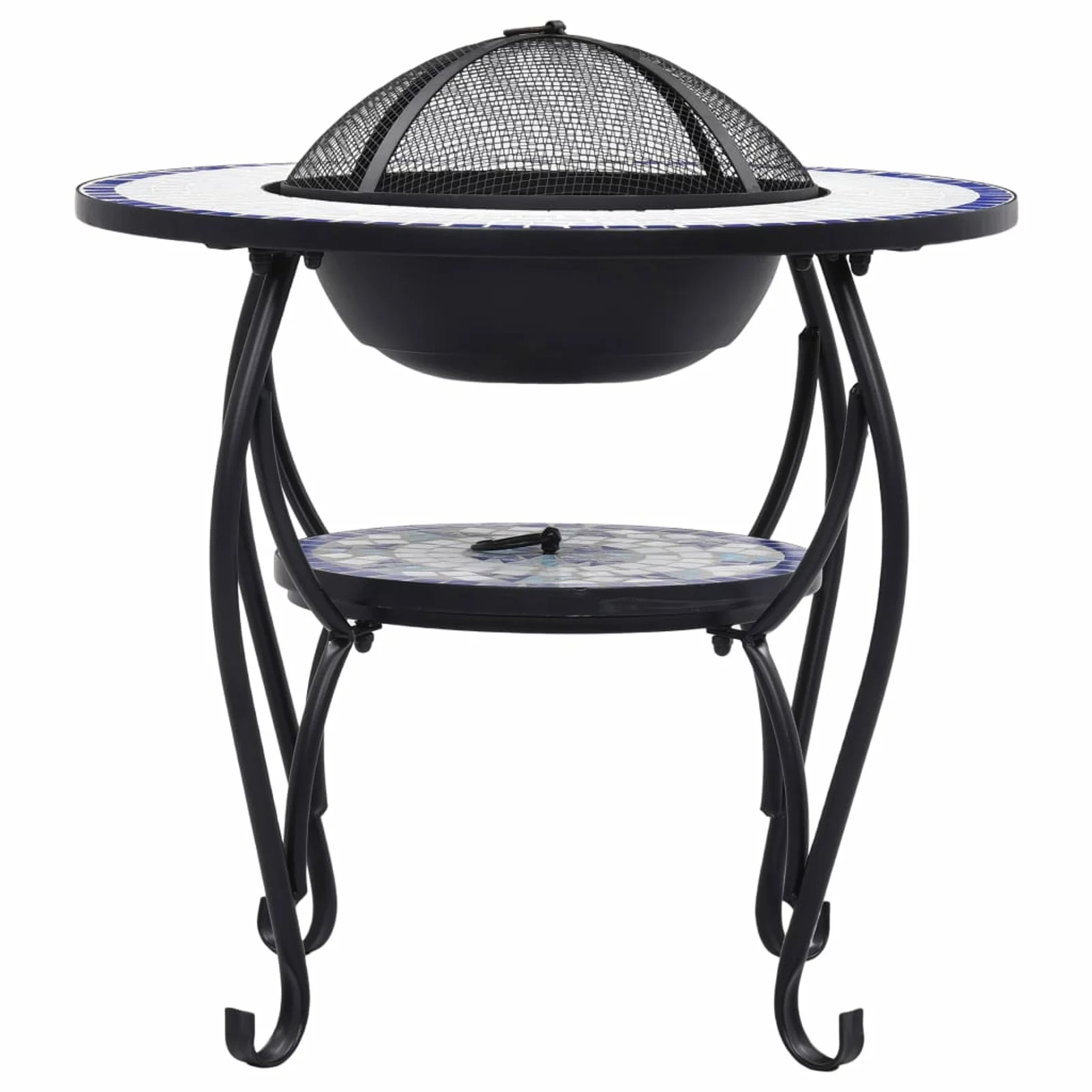 Suzicca Fire Pit Table Blue and White 26.8