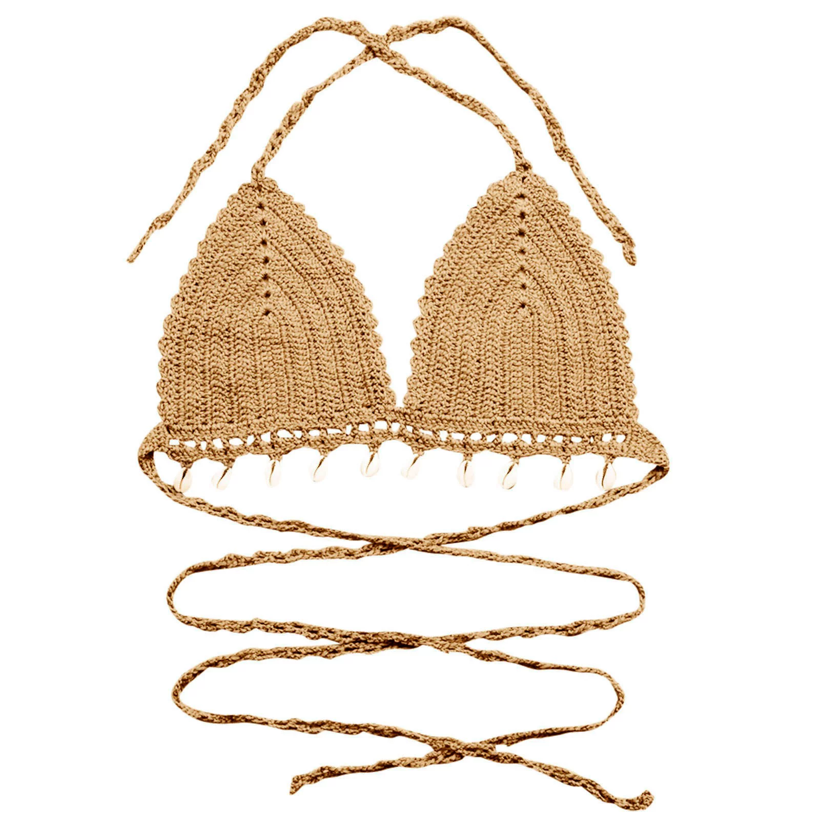 Women's Swimsuits fashion hollow out pure hand-woven shell bikini top Swimsuits Bikini Sets