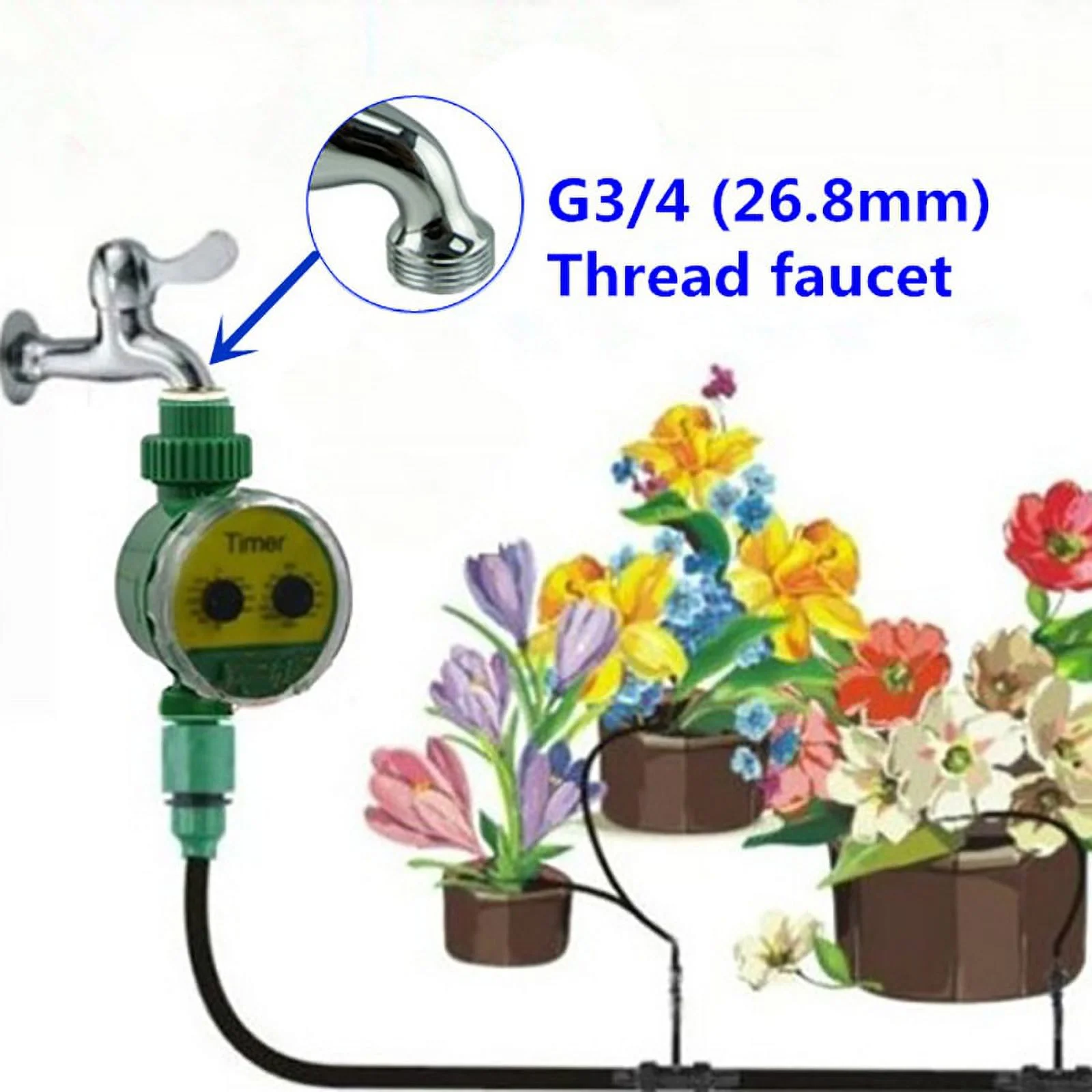 Knob Electronic Water Timer Garden Solenoid Valve Irrigation Timer Controller For Electronic Sprinkler System  Office 1 Pc