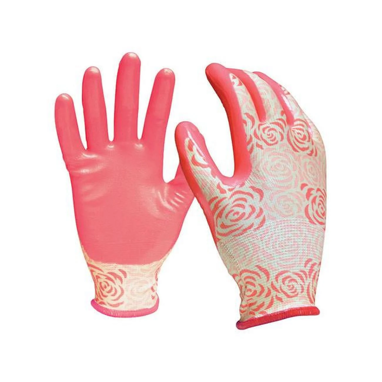 Digz  Womens Nitrile Gardening Gloves - Pink  Medium & Large