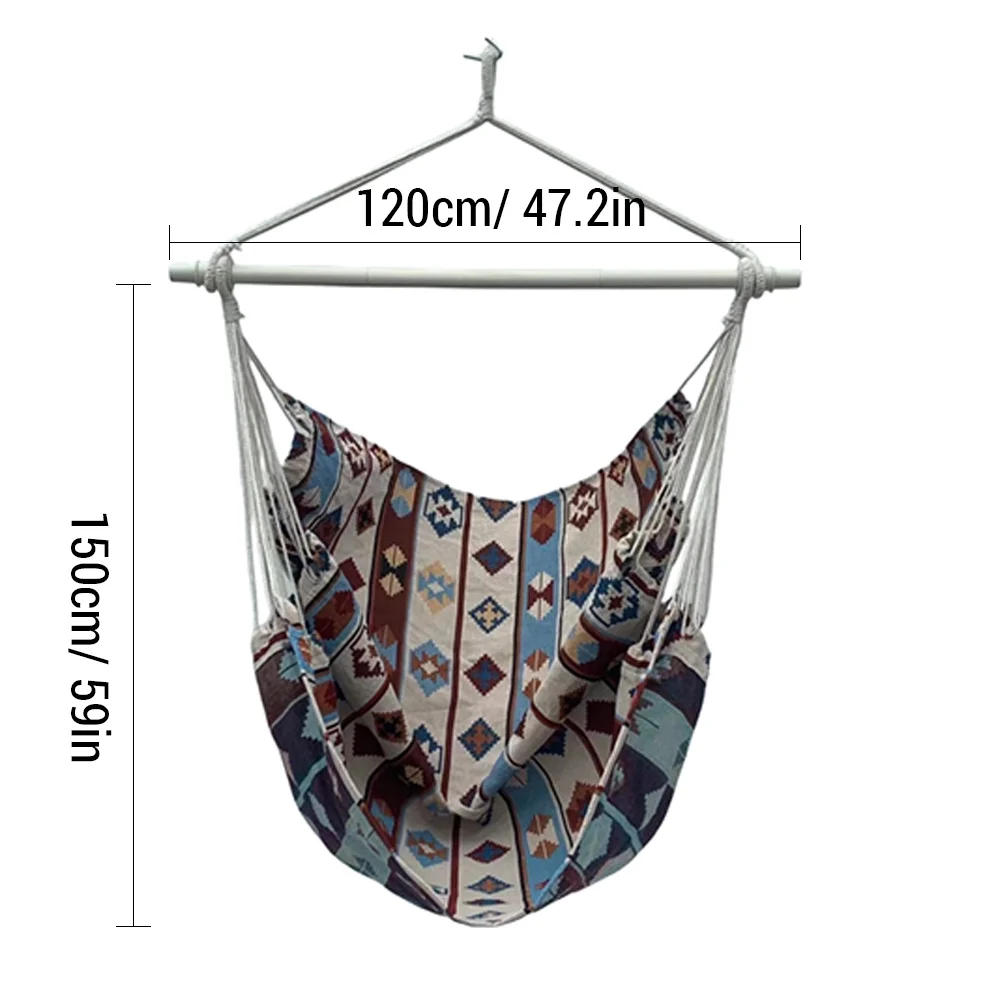 Hanging chair,Rope With Iron Chair Rope With Iron Bar Bar Patio Hammock Chair