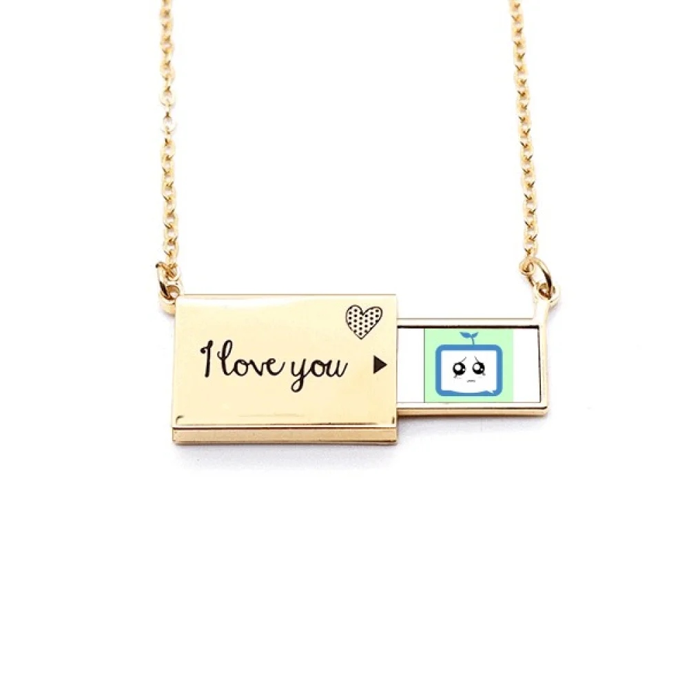 Saplings Injustice Small TV Face Original Letter Envelope Necklace Pendant Jewelry